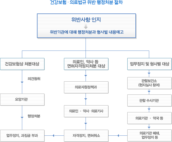 건강보험ㆍ의료법규 위반 행정처분절차