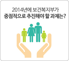 2014년에 보건복지부가 중심적으로 추진해야 할 과제는?